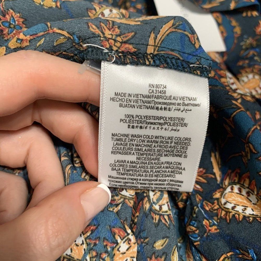 BCBGeneration Blue and Gold Patterned Blouse - image 6